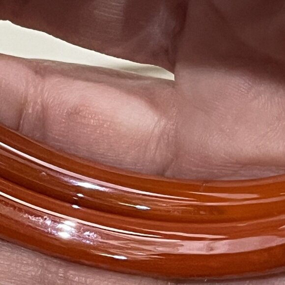 Set Of 2 Unbranded Vintage Orange Glass Bangle Bracelets - Picture 12 of 15